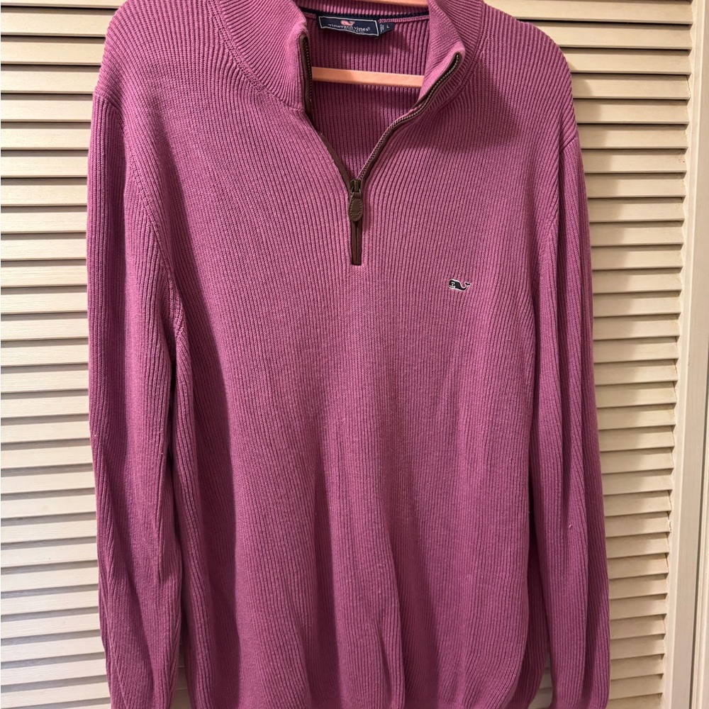 Vineyard Vines Men's Zip-Up Sweater in Purple Size L - NWOT